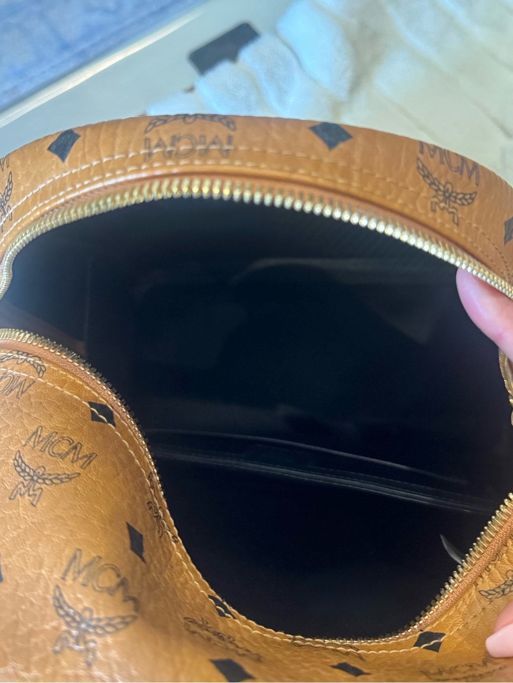 MCM Cognac Monogram Visetos Backpack - Picture 7 of 9